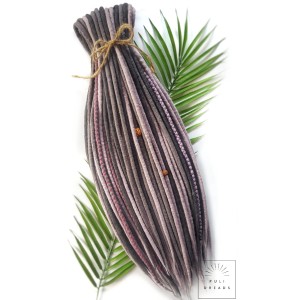 DREDLOKI WEŁNIANE- LADY PINK  GRAY - 10szt.