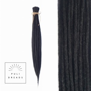 DREDLOKI WEŁNIANE- BLACK MELANGE - 10 szt.