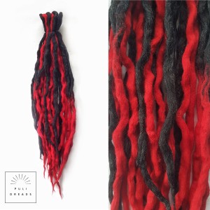 DREDLOKI WEŁNIANE- BLACKRED - 10 szt. 
